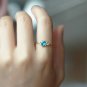 Leeyee S925 Sliver Women's Vintage Snowflake Finger Ring Nature Blue Topa Hand Ornament Jewelry