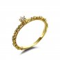 Leeyee S925 Sliver 14K Gold Plated Women's Barogue Embossment Finger Ring Jewelry