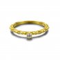 Leeyee S925 Sliver 14K Gold Plated Women's Barogue Embossment Finger Ring Jewelry