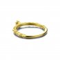 Leeyee S925 Sliver 14K Gold Plated Women's Barogue Embossment Finger Ring Jewelry