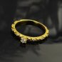 Leeyee S925 Sliver 14K Gold Plated Women's Barogue Embossment Finger Ring Jewelry