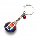 Gemini Horoscope Zodiac Signs Glass Dome Keychains VTK0034