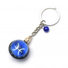PiscesHoroscope Zodiac Signs Glass Dome Keychains VTK0018B
