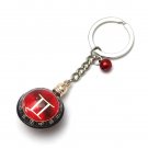 Gemini Horoscope Zodiac Signs Glass Dome Keychains VTK0017R