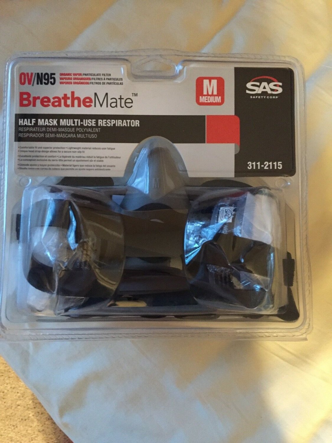 breathemate half mask multi-use respirator OV/N95 Size medium