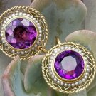 Antique 14k Gold Amethyst Seed Pearl Earrings- Estate Jewelry