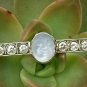 Antique Art Deco Man In The Moon Moonstone Diamond 14k Gold Brooch Pin Boxed