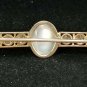 Antique Art Deco Man In The Moon Moonstone Diamond 14k Gold Brooch Pin Boxed