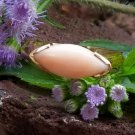 Vintage 14k Yellow Gold Angel Skin Coral Band Ring / Gold Coral Ring/14k Ring