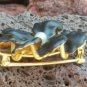 Antique 14k Yellow Gold Pearl Enamel Flower Mourning Brooch Pin 5 gm