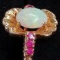 Opal Sapphire Ring-14k Gold Ring-Opal Jewelry-Sapphire Jewelry-Statement Ring