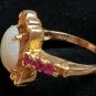 Opal Sapphire Ring-14k Gold Ring-Opal Jewelry-Sapphire Jewelry-Statement Ring