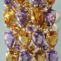 Spinner Ring-14k Gold Ring-Amethyst Ring-Citrine Ring-Motion Ring SZ 6.75