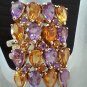 Spinner Ring-14k Gold Ring-Amethyst Ring-Citrine Ring-Motion Ring SZ 6.75
