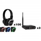 ⭐Talent Silent Disco Bundle with 100 RF-309 Headphones & 3 TX-50RF Transmitters⭐