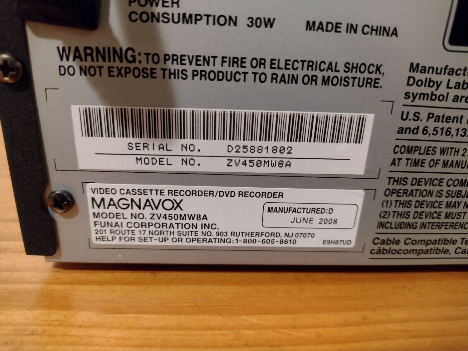 ⭐Magnavox VCR VHS /DVD Recorder Combo VHS to DVD Dubbing ZV450MW8A⭐