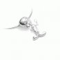 STERLING SILVER TWEETY PENDANT ON LEATHER NECKLET