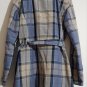 Barbour Women Tartar Trench Coat Jacket Dress Double Face