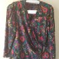 Vintage Silk Floral Flowers Blouse Top