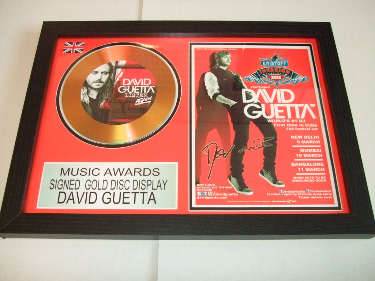 david guetta   signed disc