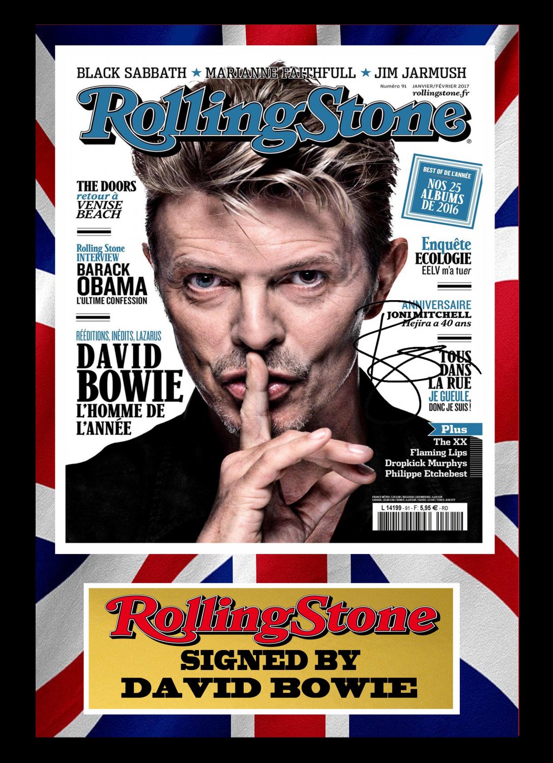 david bowie signed disc