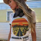 Ladie's Vintage Style Ringer T-Shirt " Joshua Tree - Boho Casual -Retro Design