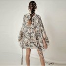 Boho Chic Vintage Floral Sash Kimono Cardigan Women Fashion V Neck Loose Blouse