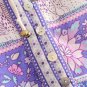 Boho Chic "Lilac Wild Gypsy" Pleated Blouse Women O Neck Long Lantern Sleeve, Bu
