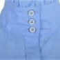 Women's Long Wide Lantern Sleeve Blue High Neck Button Down Blouse - Vintage Chi