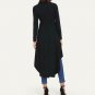 The Beatnik ~ Mock Neck Double Breasted Front Dip Hem Ruffle Vintage Chic Longli