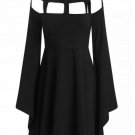 Halloween Costume Hollow Out "Webbed" Flare Sleeve Dress - Adult Women's Costume