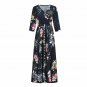 CC ~ Women's Boho Chic Patchwork Vintage Deep V Maxi Dress - 3 Color Choices - N
