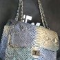 Real Python Snake Skin Smoke Leather Women Bag