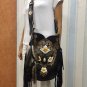 Jasmine Flower Carved Leather Crossbody Fringe Bag with Quill Accessories + Engraved Women Wallet