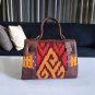 Genuine Python Snakeskin Birkin Leather Bag Mixed Bali Woven Fabric