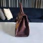 Genuine Python Snakeskin Birkin Leather Bag Mixed Bali Woven Fabric