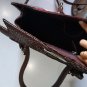 Genuine Python Snakeskin Birkin Leather Bag Mixed Bali Woven Fabric