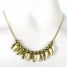 Park Lane Beaded Dangle Leaf Necklace Vintage Gold Tone Hang Tag 18" Jewelry