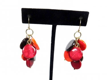 MIXIT Dangle Cluster Multi Color Beaded Disc Earrings New Other