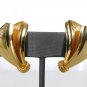 Signed Kramer Brushed Polished Gold Tone Earrings
