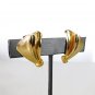 Signed Kramer Brushed Polished Gold Tone Earrings