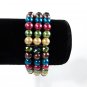 NEW Triple Strand Multi Color Stretch Beaded Bracelet TRUE