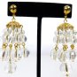 Drop Dangle Cluster Beaded Chandelier Pierced Earrings Clear Round Beads