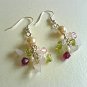Rose Quartz with Crystals Earrings - Rose Garden