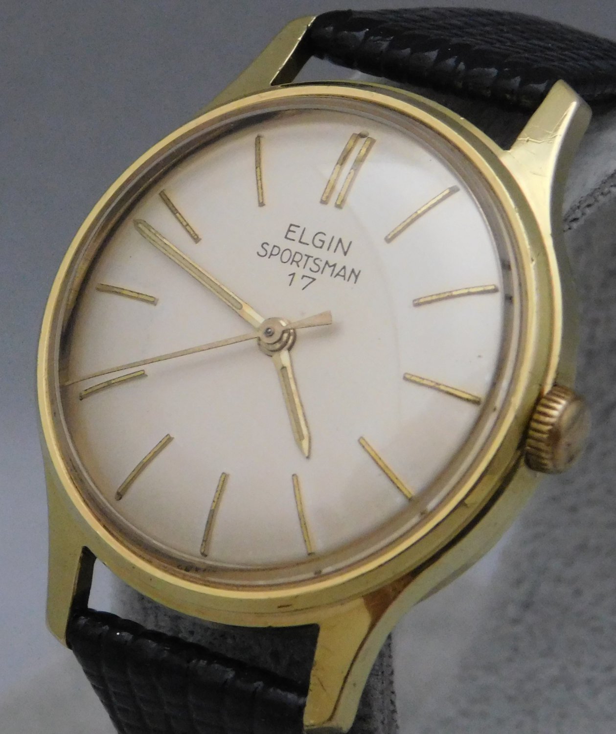 Elgin Sportsman 17 Gold Plated Manual Wind Vintage Mens Watch....33mm