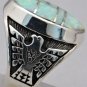 Opal Semi-Black Solid Sterling Silver Mens Ring....Size 10