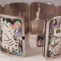 Abalone Bracelet Mexican Southwest .925 Sterling Silver Inlay....7.9"