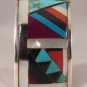Zuni Inlay Turquoise Coral Jet and Mother of Pearl Cuff Bracelet Sterling Silver