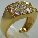 1.50 Ct Round Cut Diamond Cluster 14k Yellow Gold Plate Mens Ring....Size 10.5 1.50 Ct Round Cut Diamond Cluster 14k Yellow Gold Plate Mens Ring....Size 10.5