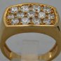 1.50 Ct Round Cut Diamond Cluster 14k Yellow Gold Plate Mens Ring....Size 10.5